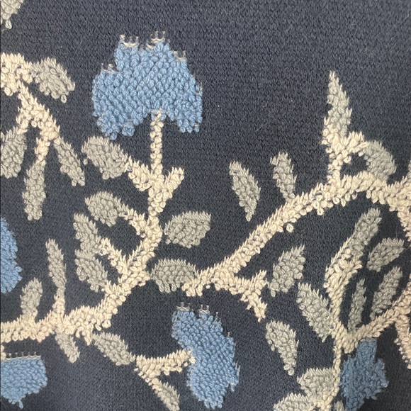 NWT J. Jill Navy Blue Floral Women's Sweater Size 2X - Picture 4 of 9